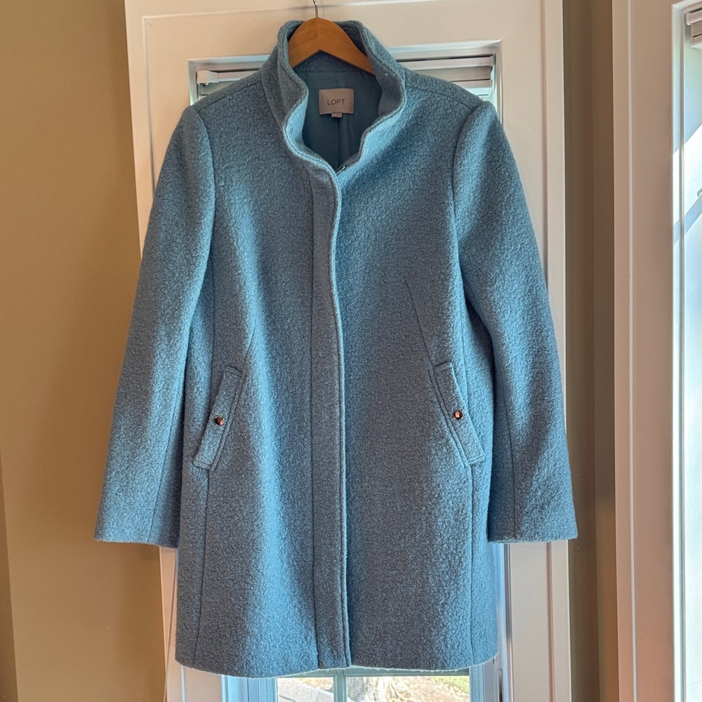 LOFT Women's Light Blue Pea Coat
